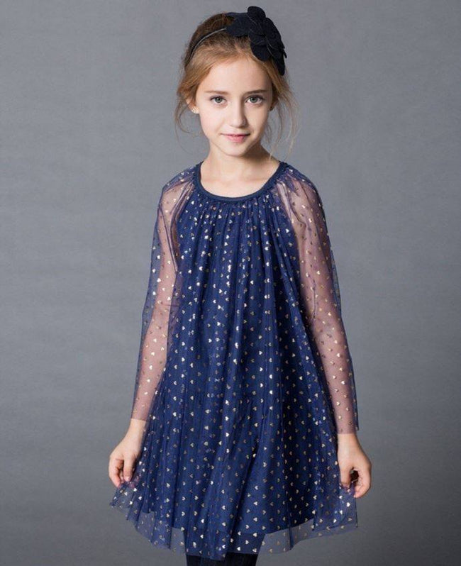 girls navy tulle dress