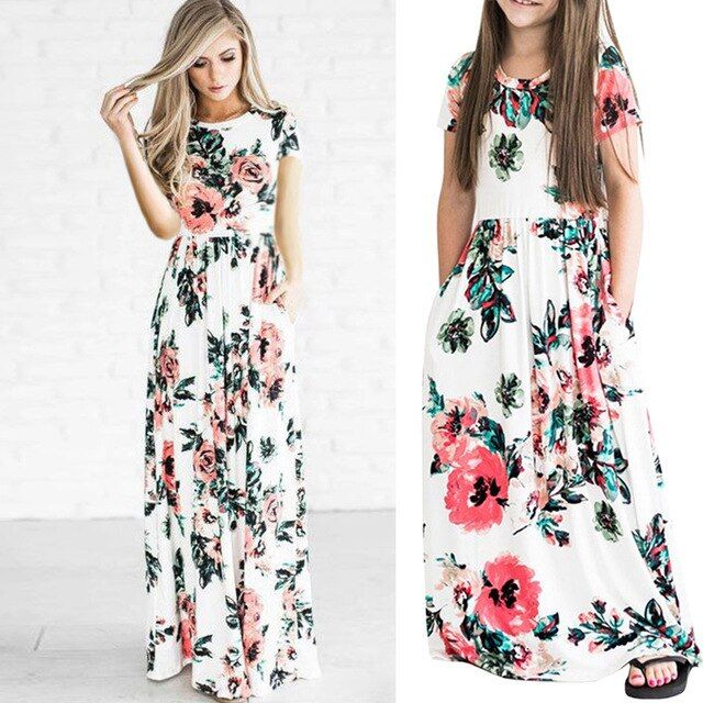 matching summer dresses for mother and daughter