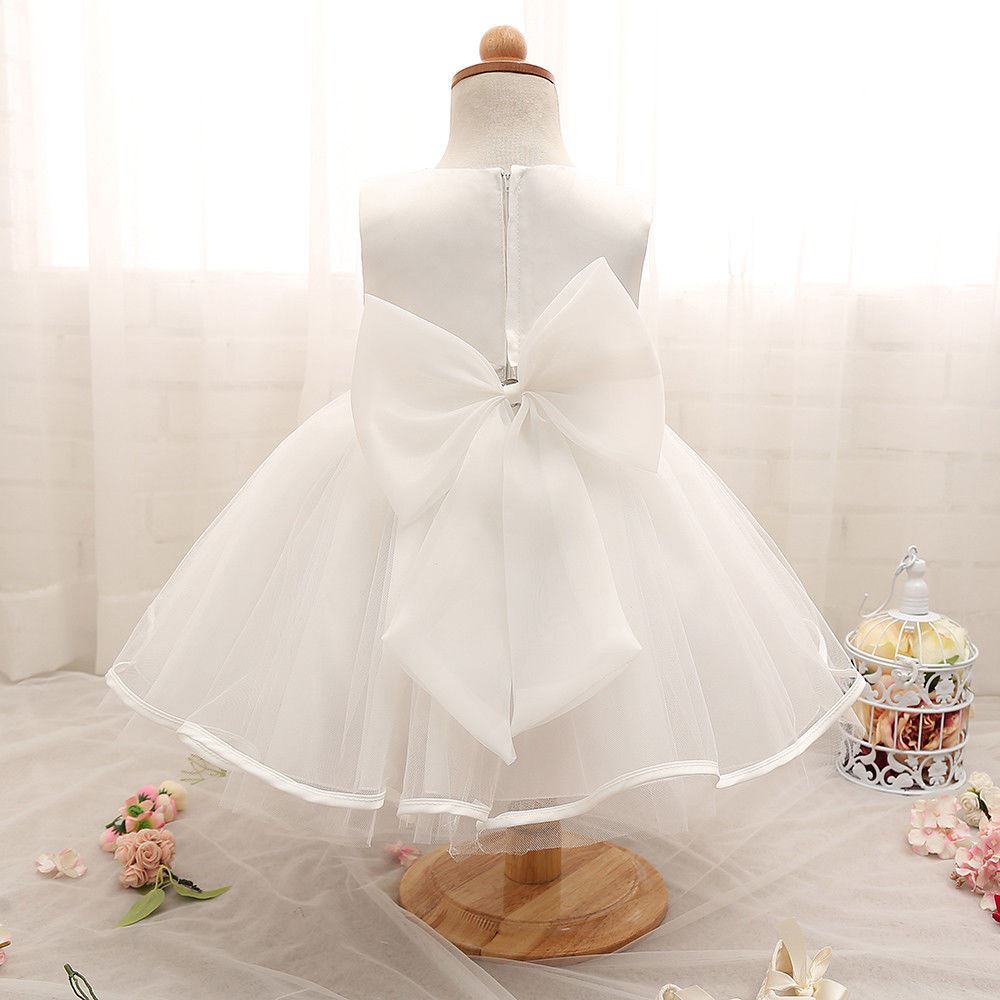 Newborn christening dress for girls with silver ribbon– Fabulous ...