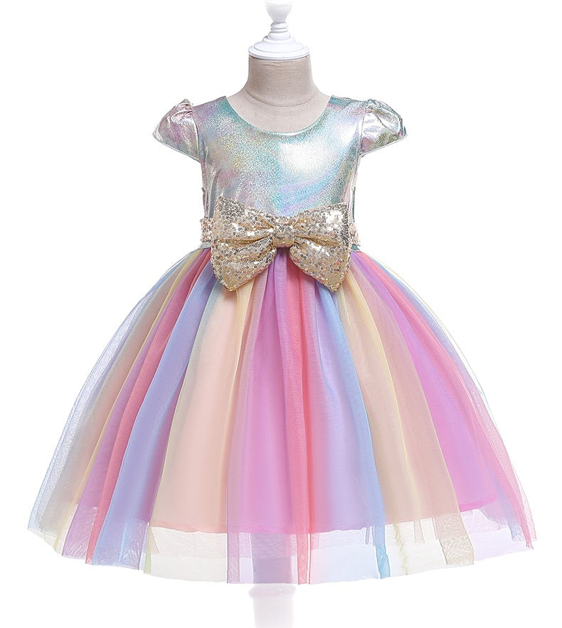 Rainbow party dress girl up to age 10 years– Fabulous Bargains Galore