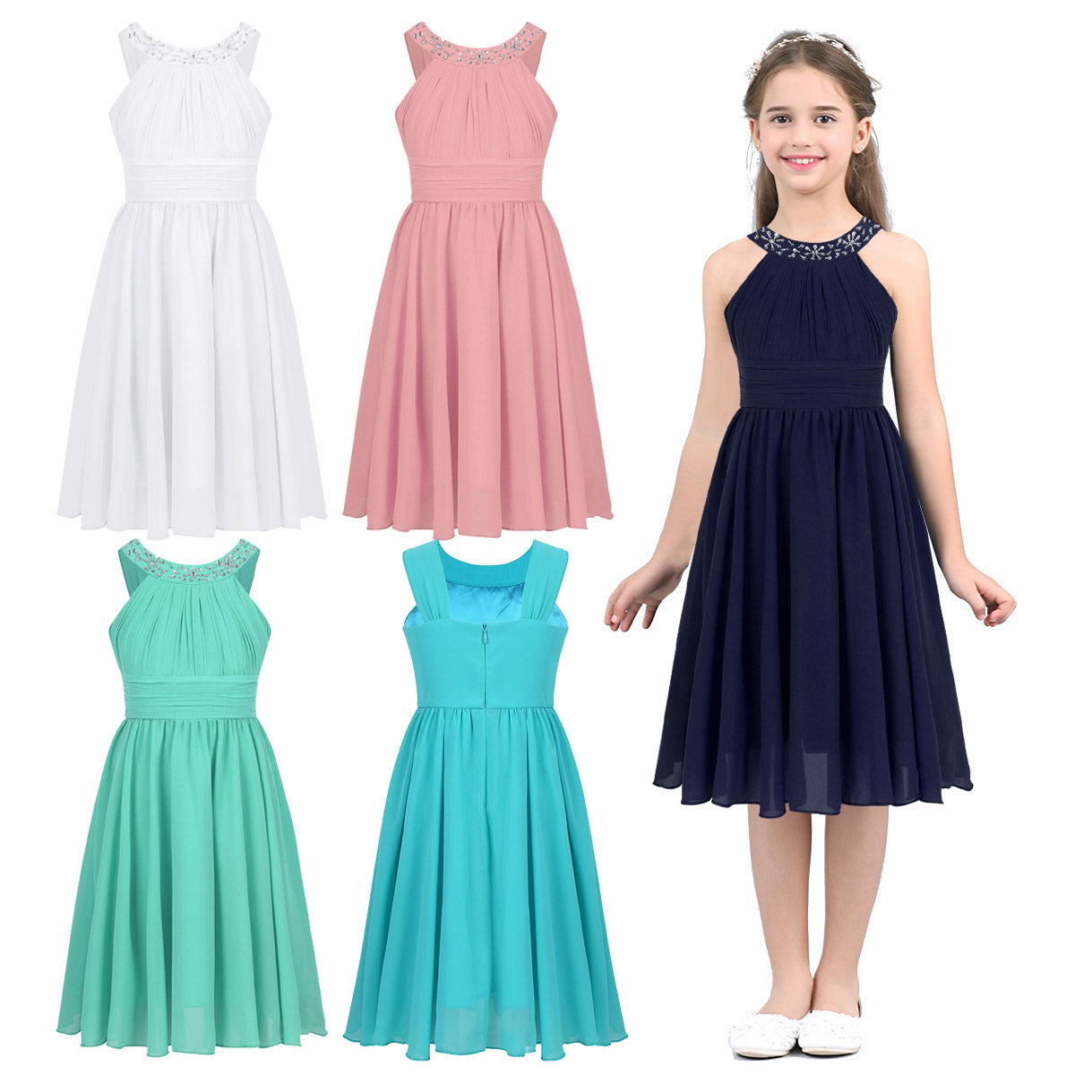 Short white flower girl dress up to age 14 years– Fabulous Bargains Galore