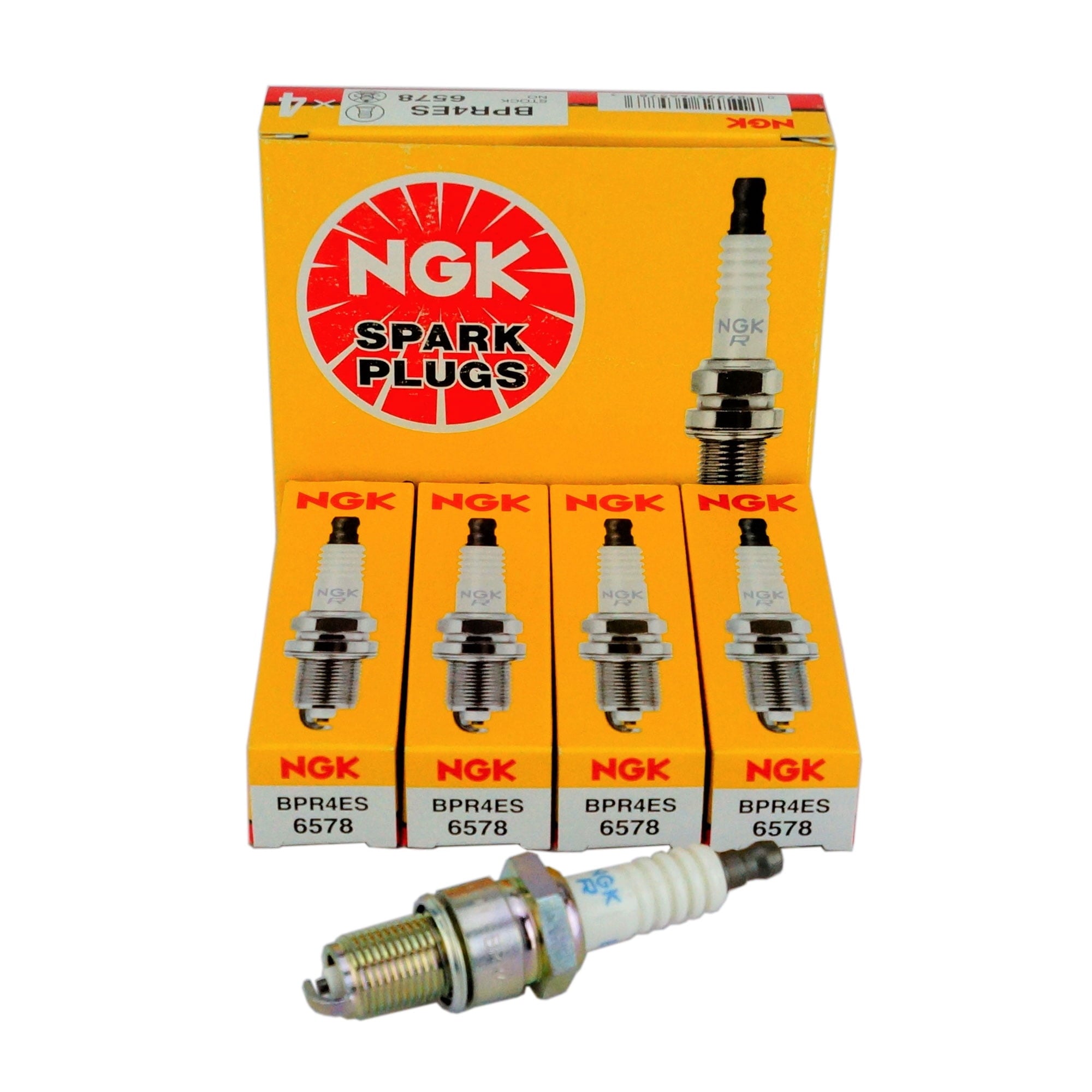 4 Pack GENUINE NGK Spark Plugs for Lawn Mowers fits Many Engine Models / 6578-4PK BPR4ES