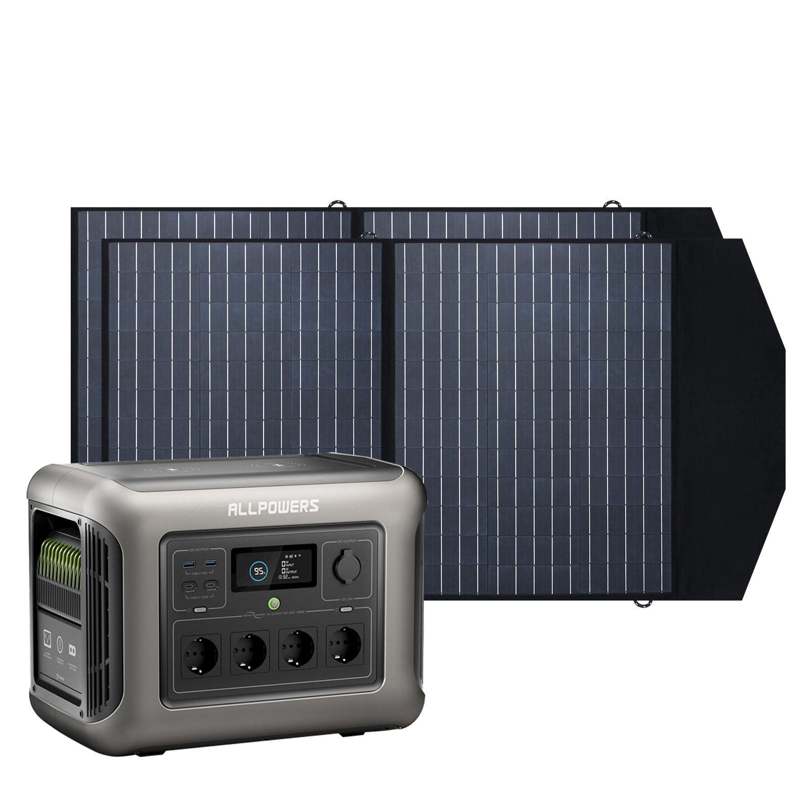 ALLPOWERS Solargenerator-Kit 1800W (R1500 + 2 x SP027 100W Solarpanel)