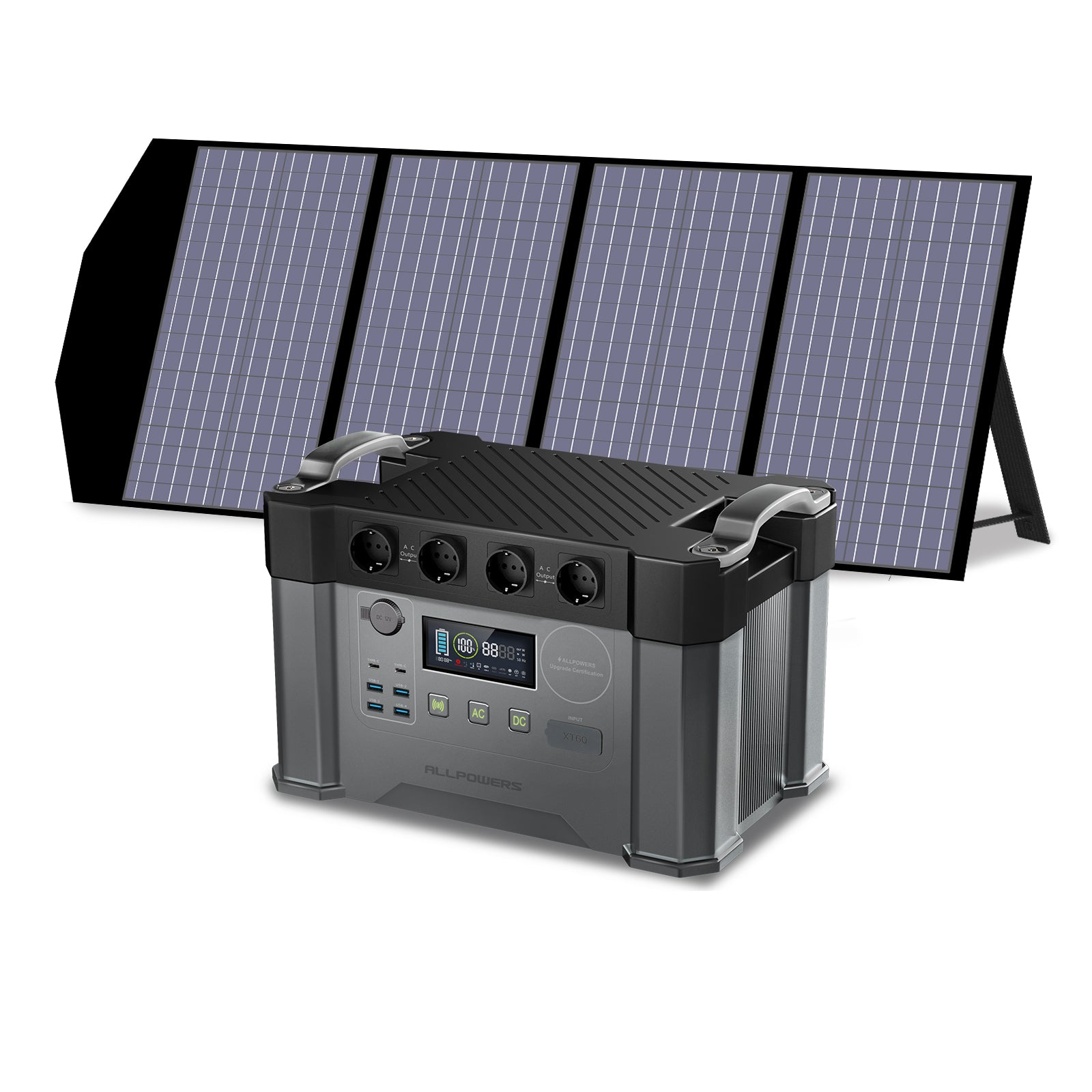 Allpowers S2000 Solargenerator-kit 2000W Tragbare Powerstation 140W Faltbares Solarpanel