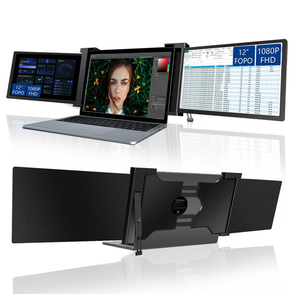 Triplo Monitor Portatile per Laptop Prolunga Schermo per Laptop Doppio  Monitor, Display IPS FHD 1080P da 15 Pollici Prolunga per Doppio Monitor