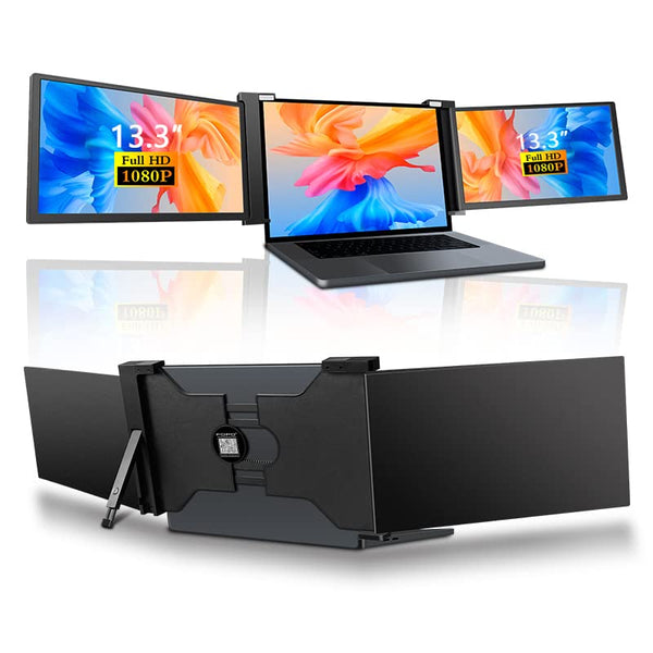 Portable Triple Screen Laptop Workstation External Monitor