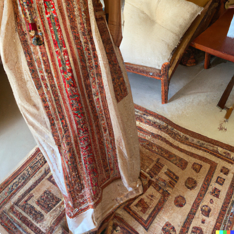 Une robe upcyclée à partir d'un tapis indien