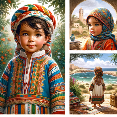 Traditionnal Jebba for kids. Tunisia.