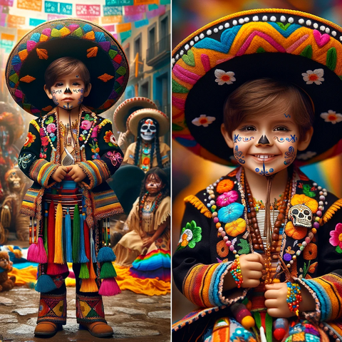 Tenues mexicaines traditionnelles pour enfants.