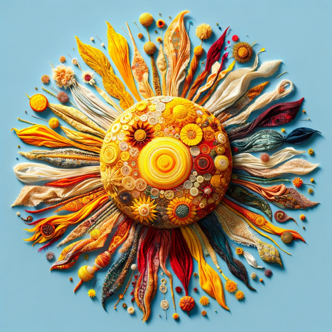 Sun made with fabric scraps