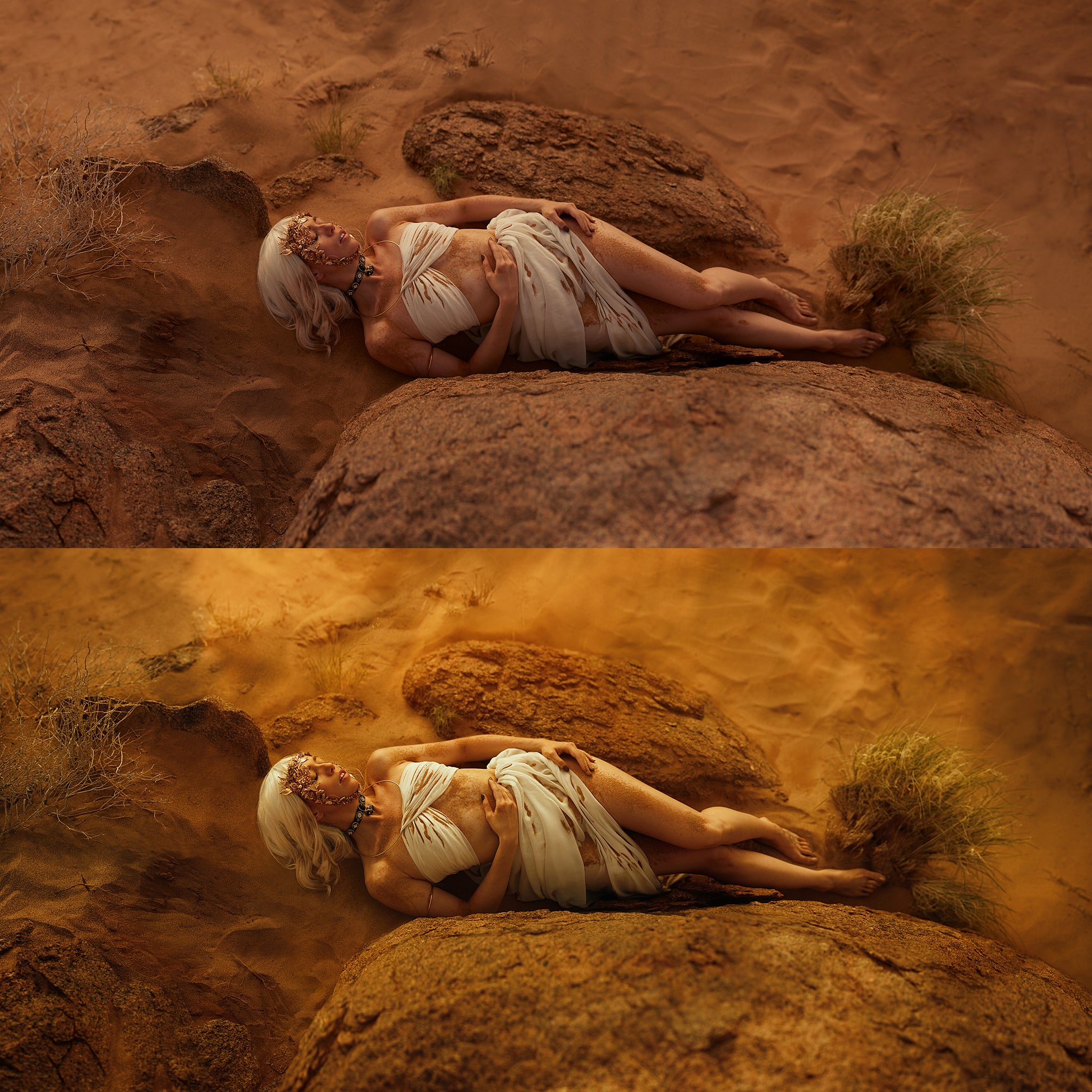 Bella Kotak photography of Brandi Nicole - Namibia, sands, dunes, birds eye view, orange, warm tones, before, after, only the curious