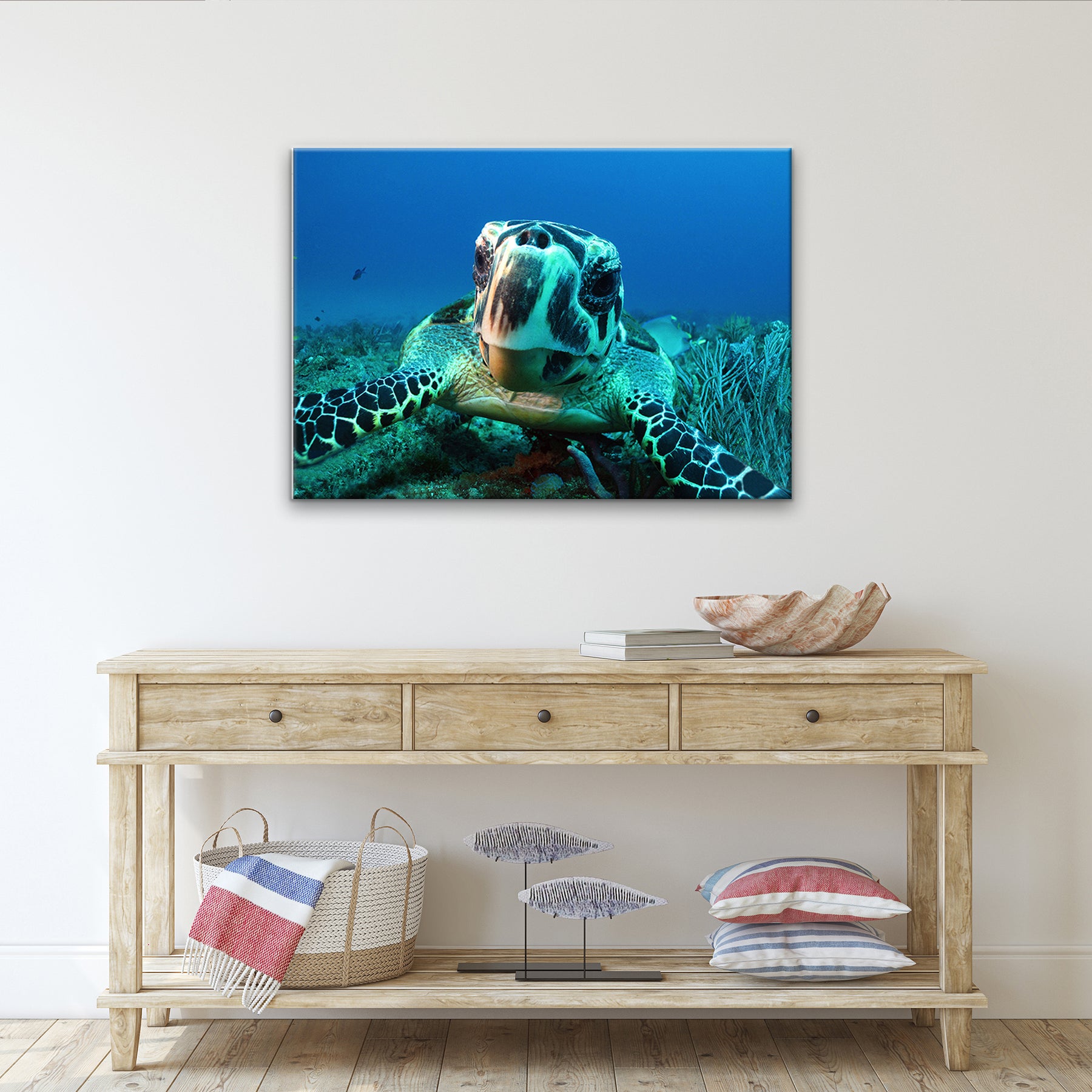 'Turtle' Wrapped Canvas Underwater Wildlife Photography Wall Art ...