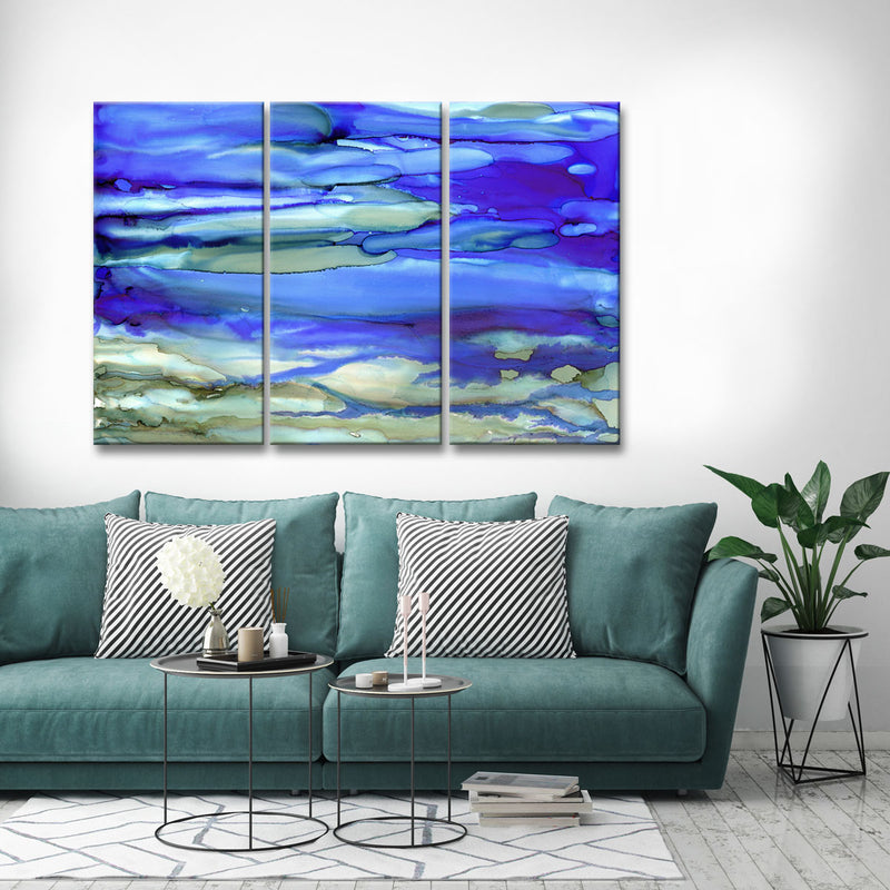 Ocean Blue' 3 Piece Wrapped Canvas Wall Art Set – Ready2HangArt