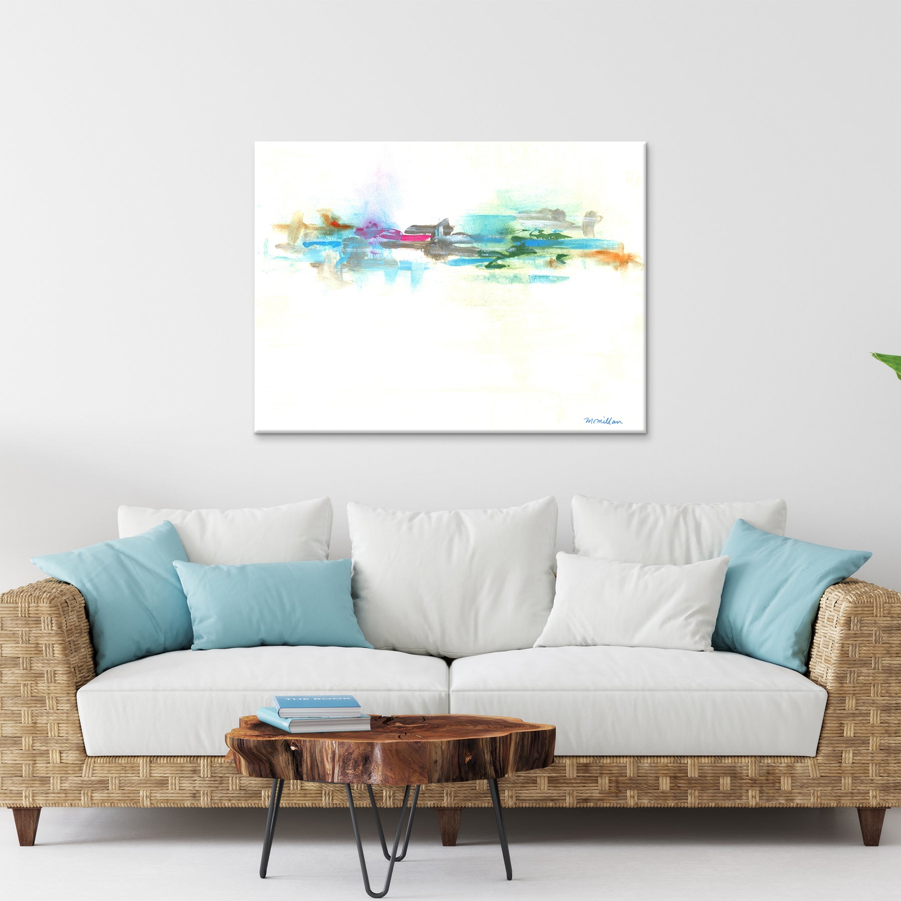 Color Fusion' Coastal Abstract Wrapped Canvas Wall Art – Ready2HangArt