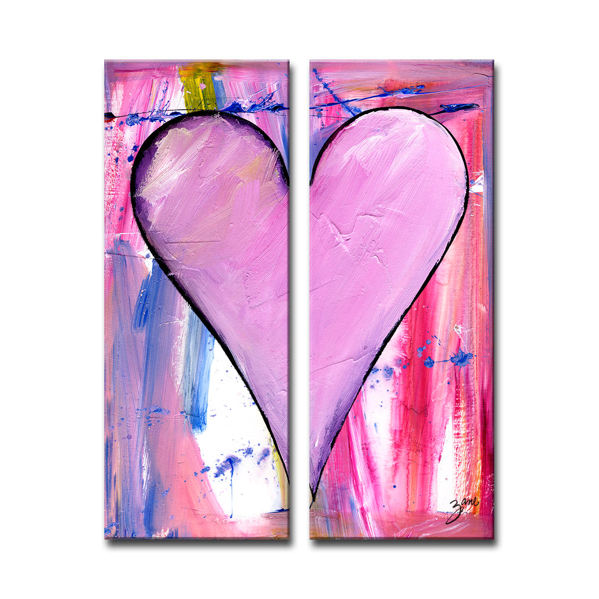 Carter' Wrapped Canvas Geometric Heart Wall Art Set – Ready2HangArt