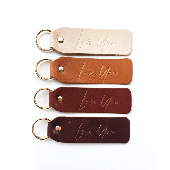 Love You" Script Keychain