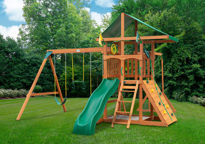 wooden swing sets with monkey bars