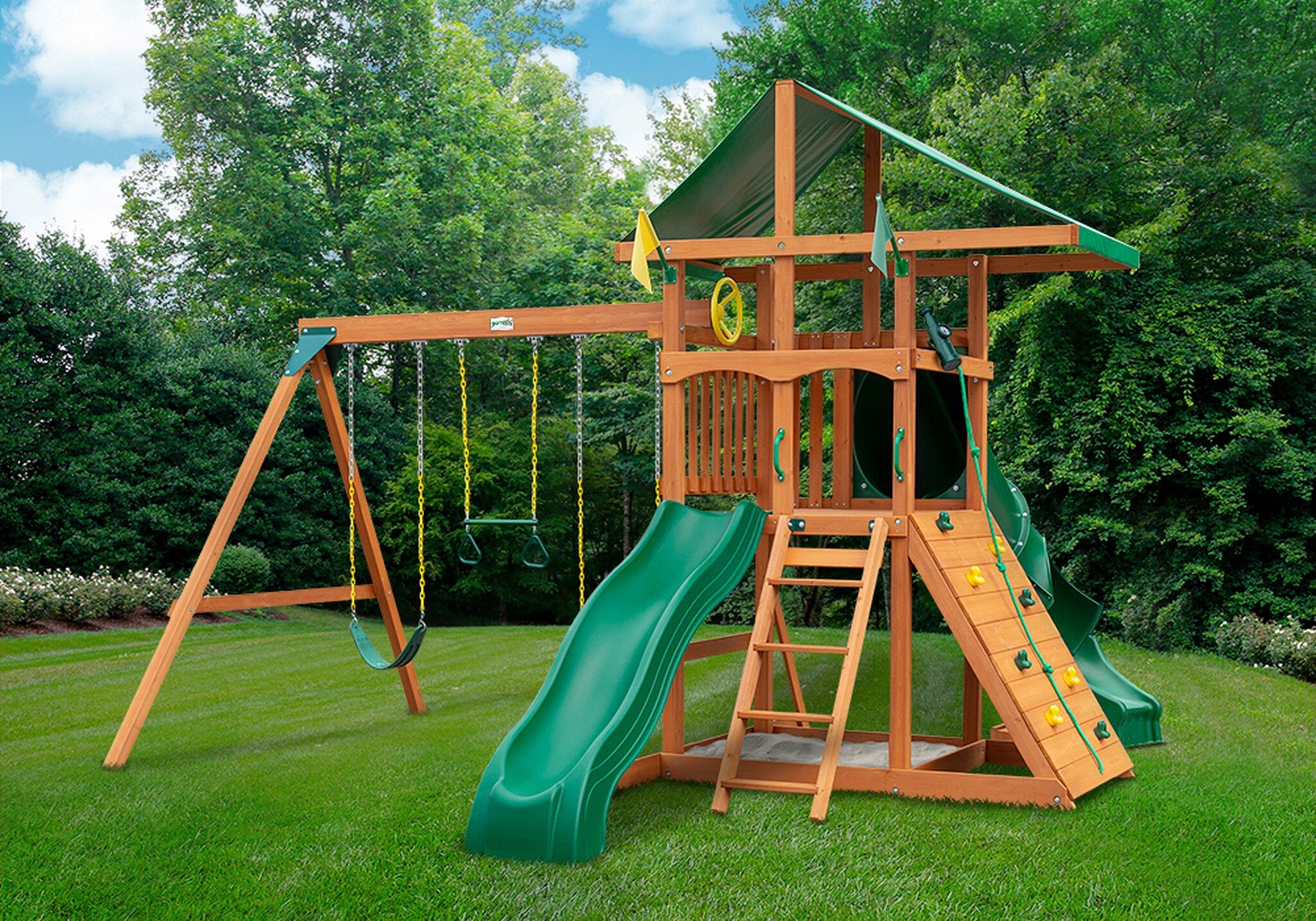 playset with tube slide