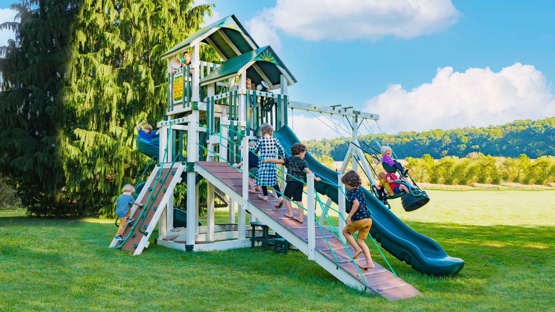 vinyl swing sets