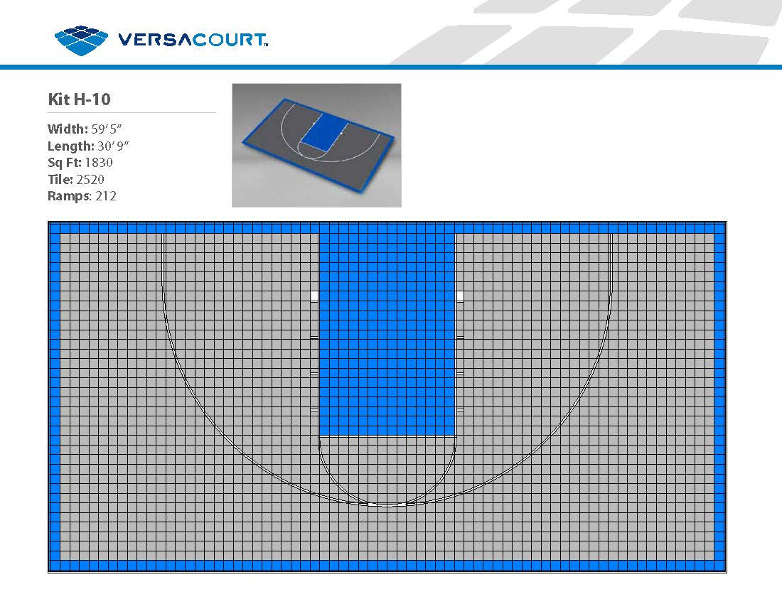 Versacourt H 10 Half Basketball Court Surfacing 59 5 X 30 9 Nj Swingsets