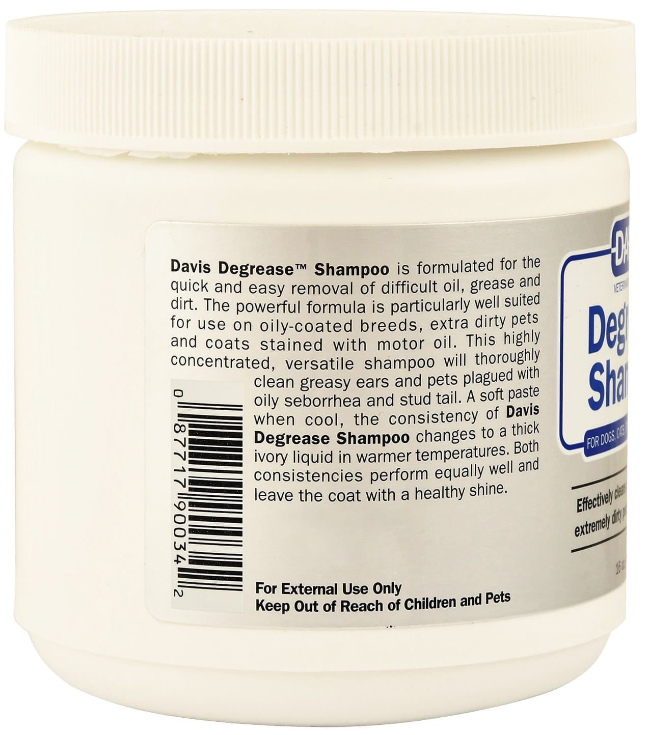 Davis Degrease Dog & Cat Shampoo for Oil, Grease & Heavy Dirt