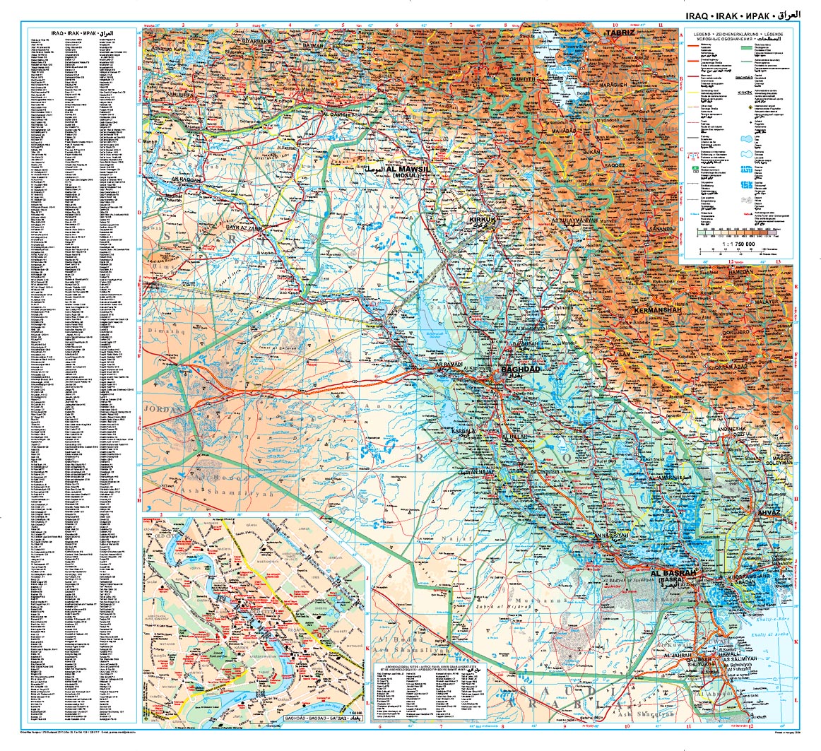 Irak 1:1,75 Mio - Geographical Map