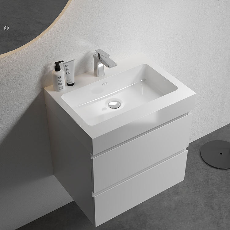 white bathroom vanity with sink