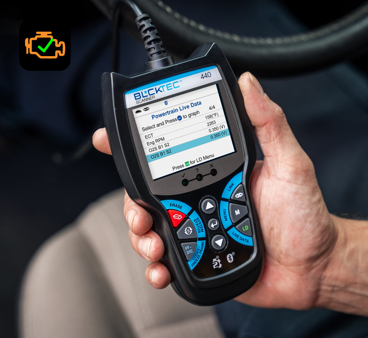 BLCKTEC 410 Bluetooth OBD2 Scanner Diagnostic Tool - Car for All Cars OBDII  Compatible Check Engine Light Code Reader with Reset Comes Premium OBD App