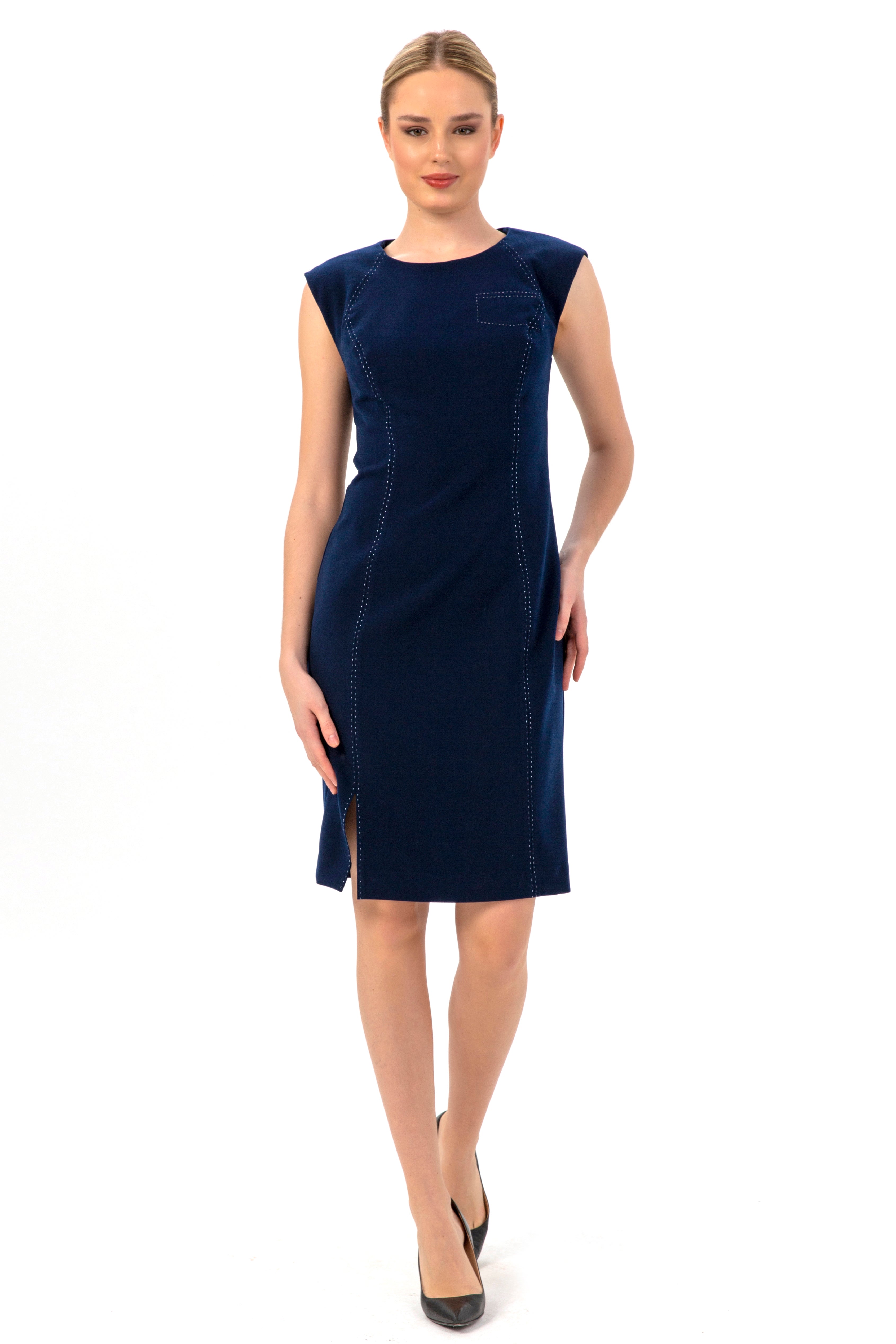 Louis Vuitton Blue sleeveless tulle dress with contrast threading - size FR  36 Polyamide ref.987023 - Joli Closet