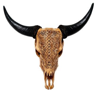 uddøde quagga En skønne dag Hand Carved Buffalo Skull - Grey From Hell – Skull Bliss