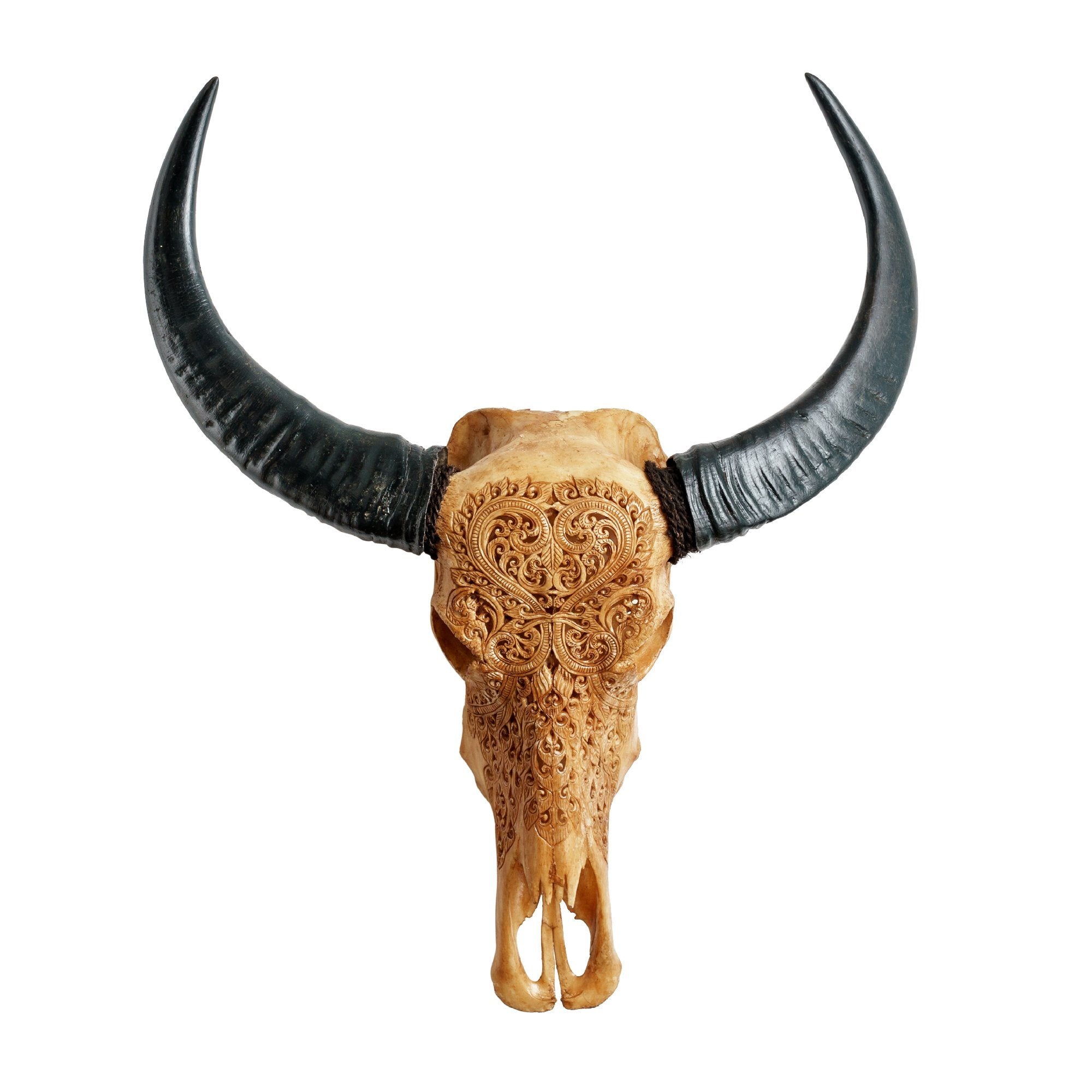 Hand Carved Buffalo Skull - Heart《Antique Finish》 – Skull Bliss