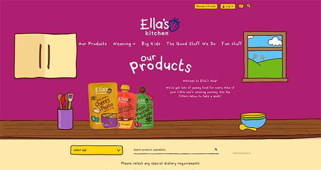 online store - ella's kitchen