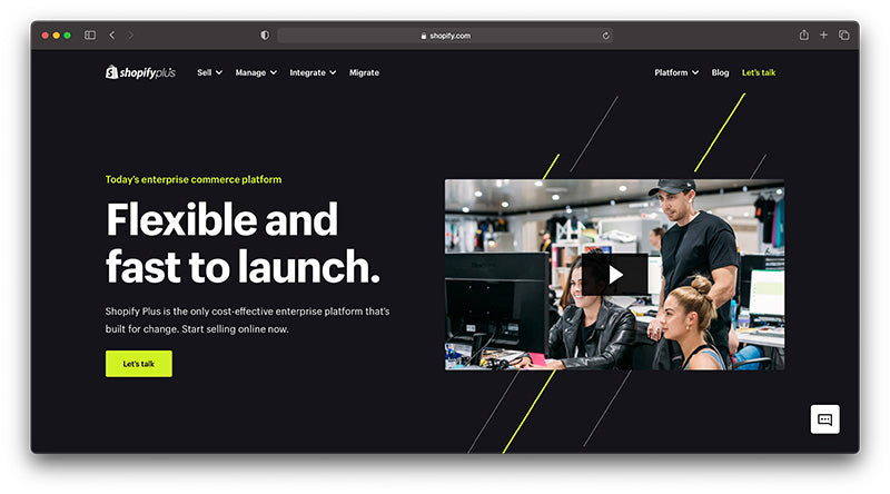 shopify plus homepage