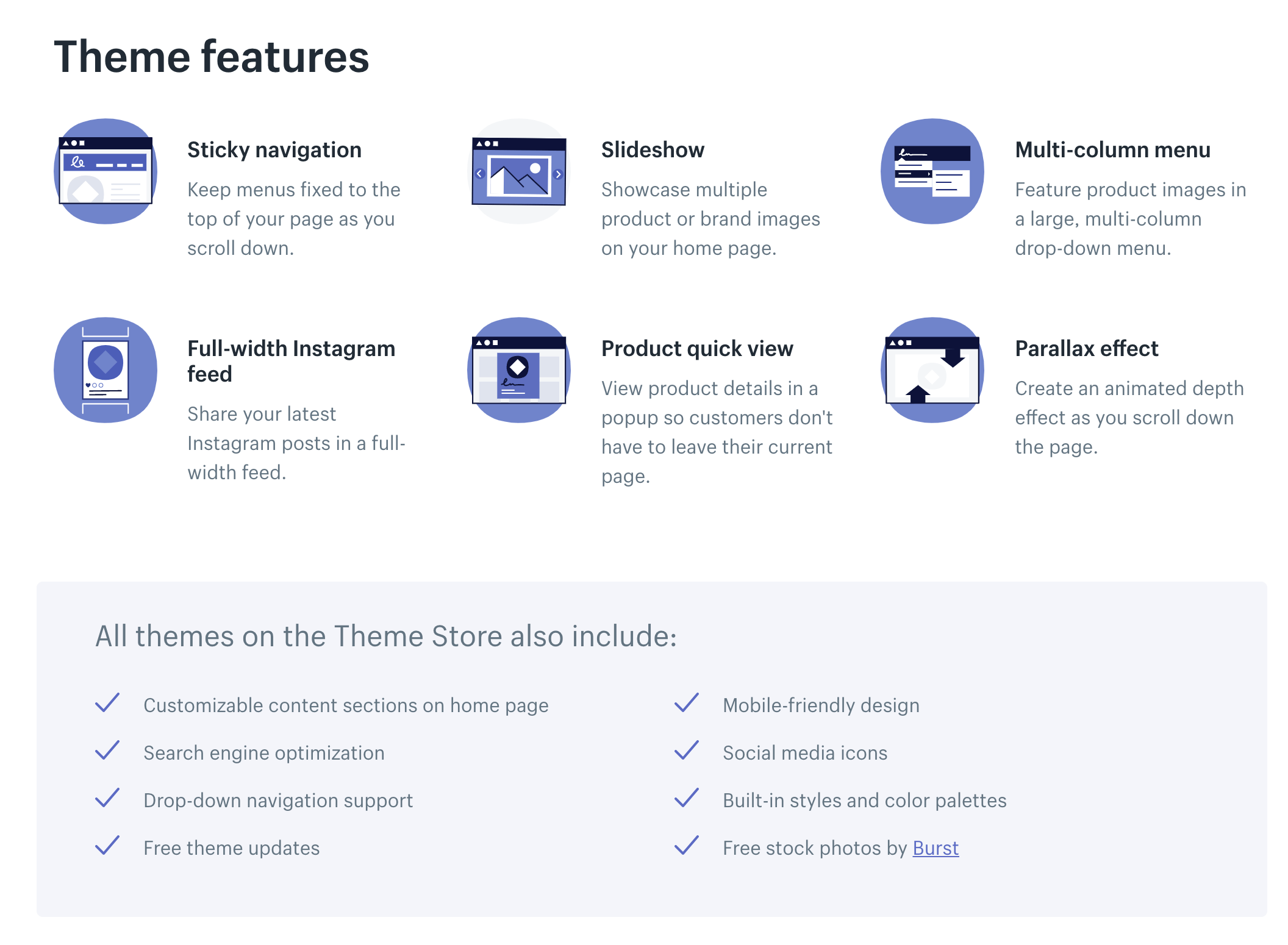 theme features