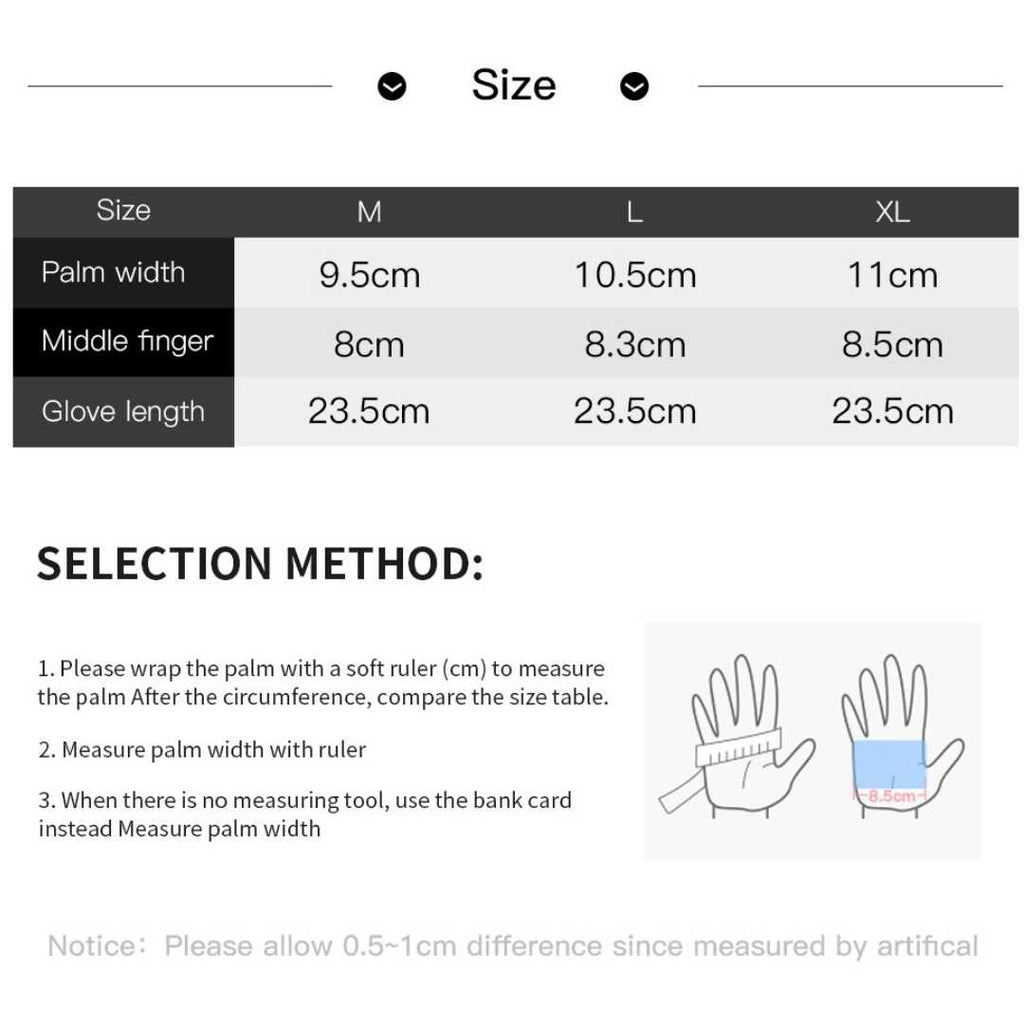 Size Chart for Gloves – DIRTS