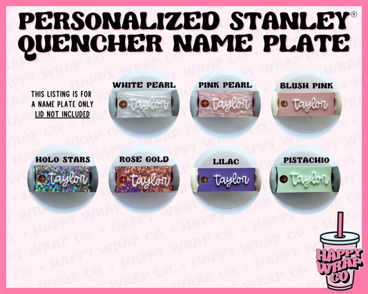Personalized Name Tag for Stanley Lid