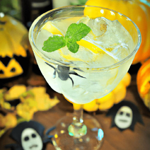 Ghostly gin fizz halloween mocktail