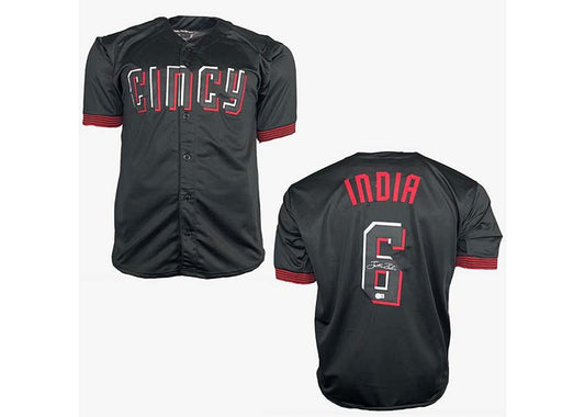 Jonathan India Autographed Cincinnati White Custom Baseball Jersey