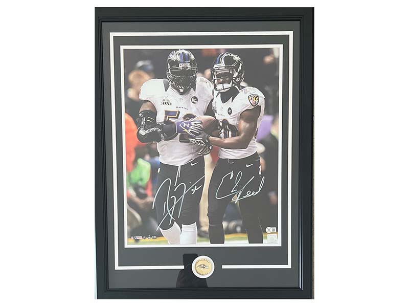 Ray Lewis & Ed Reed Autographed Baltimore Ravens 16x20 Framed Photo JSA