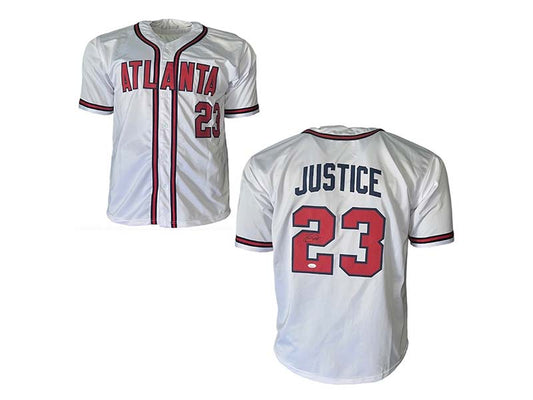 Tom Glavine Signed Atlanta Pro-Edition White Stats Baseball Jersey (JSA)