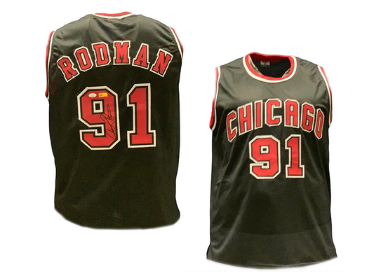 Dennis Rodman Autographed Chicago Pro Style Red Basketball Jersey (JSA –  Golden Autographs