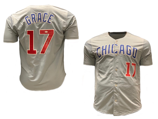 Mark Grace Signed Chicago Blue Baseball Jersey JSA 