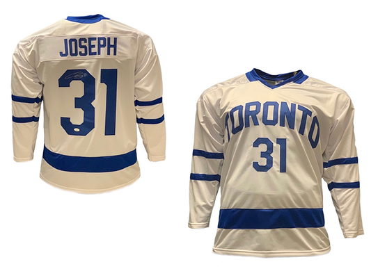 Gerry Cheevers HOF Autographed Boston Custom White Hockey Jersey - JSA COA