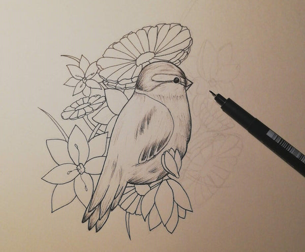 Bird illustration done with pen