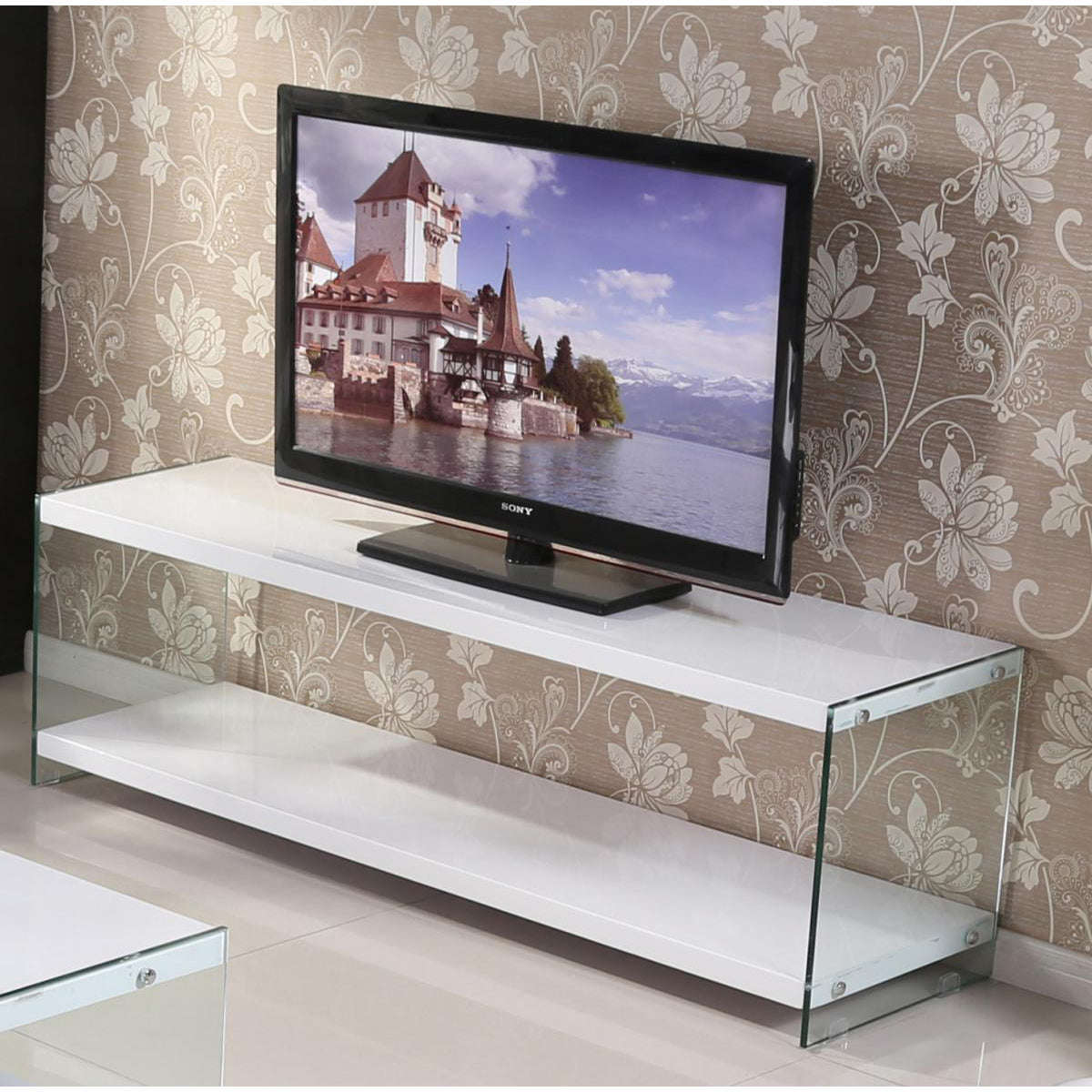 Marco White High Gloss Glass TV Unit