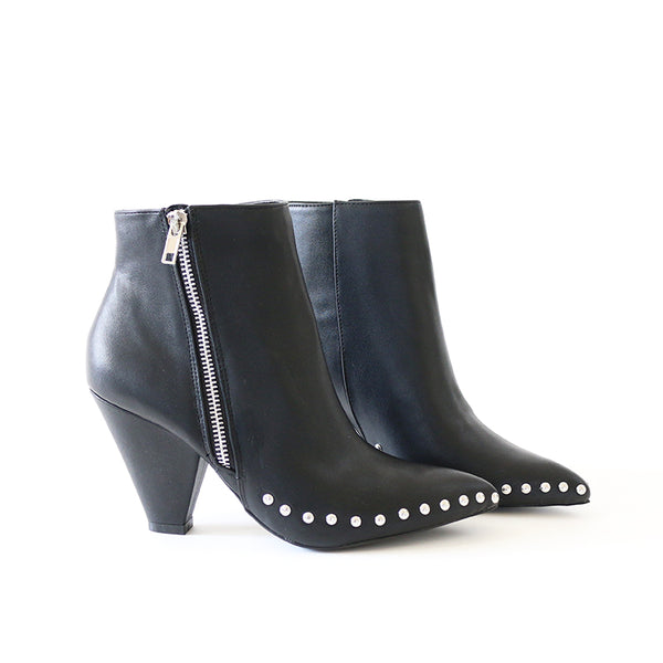 black ankle boots silver studs