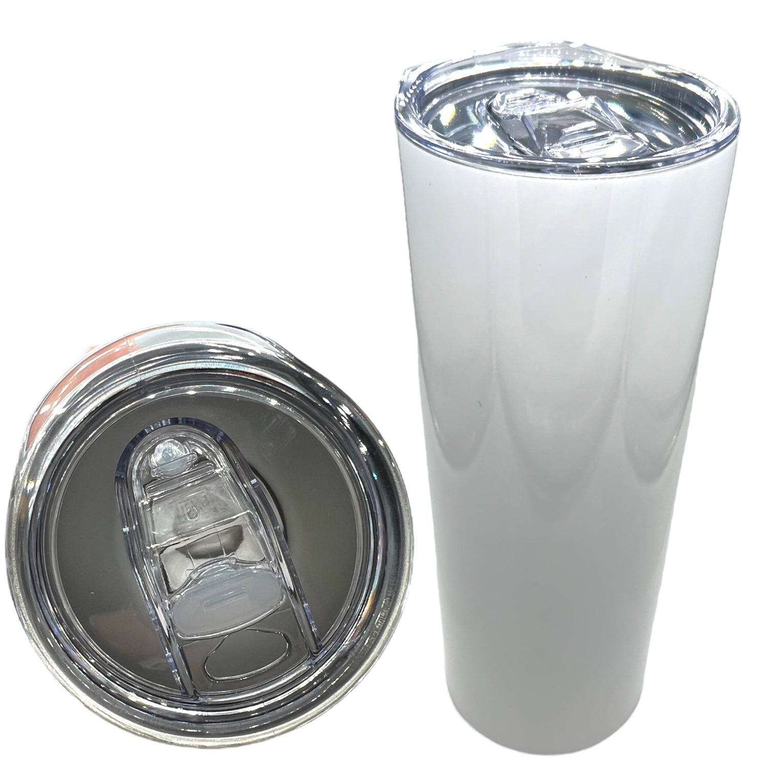 Snow Globe Tumbler Blank Cups with Straw & Clear Lid BPA FREE 16 oz or 24oz