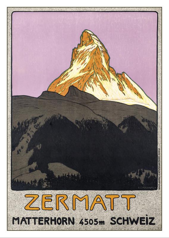 Zermatt Poster By Emil Cardinaux 1908 Lightmotif Editions 