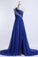 2021 Prom Dresses Beaded&Ruffled One Shoulder Chiffon With Slit
