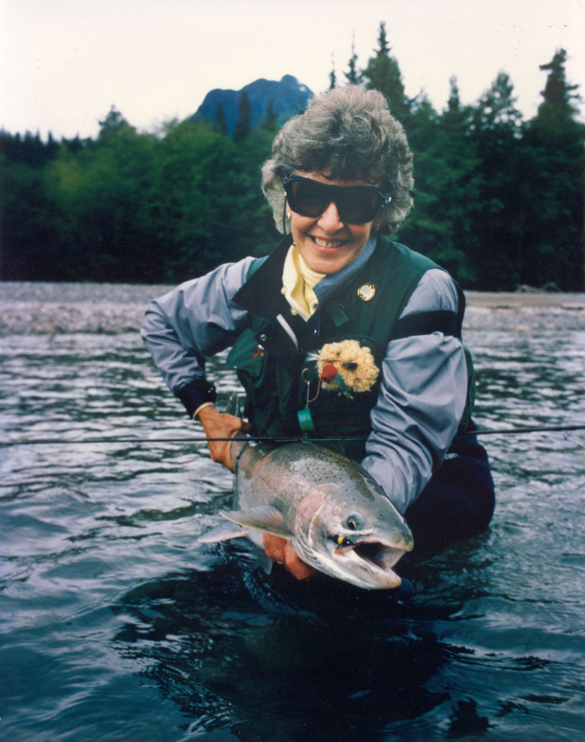 Joan Wulff with Fish  - Adsum